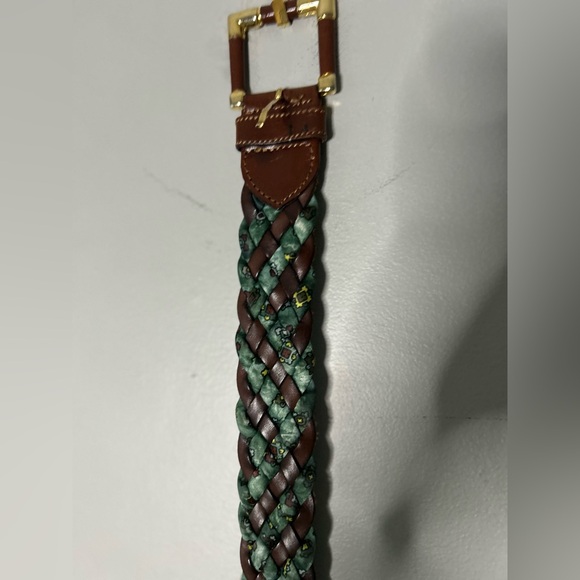 Leather and fabric braided belt - Picture 2 of 15